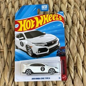 White 2018 Honda Civic Type R Hot Wheels Car CJS Hotwheels Diecast 2026 New